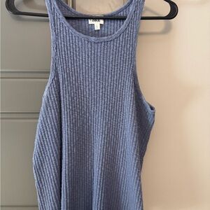 BKE Slate Blue Ribbed Tank Top